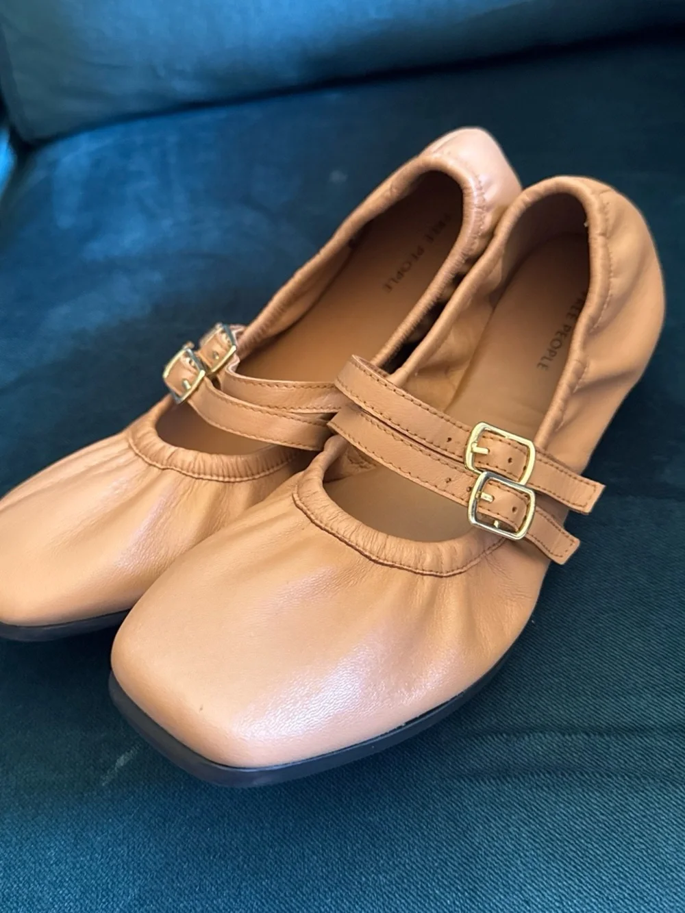 Free People Tan leather ballet flats